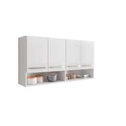 Armario de Cozinha Aereo 4 Portas Branco Bulgaria Casa Mobilia - 1 Armario de Cozinha Aereo 4 Portas Branco Bulgaria Casa Mobilia - 1