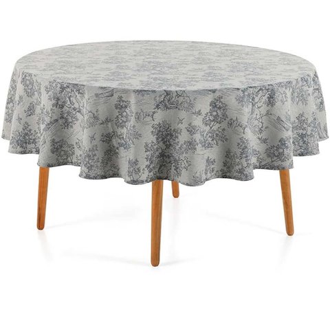 Toalha de Mesa Redonda Sempre Limpa Grazia 178cm - Karsten Cinza/90158