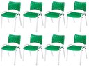 Ver imagem 2 de Cadeira Iso Base Branco Escola, Escritório Verde Kit 8 Un