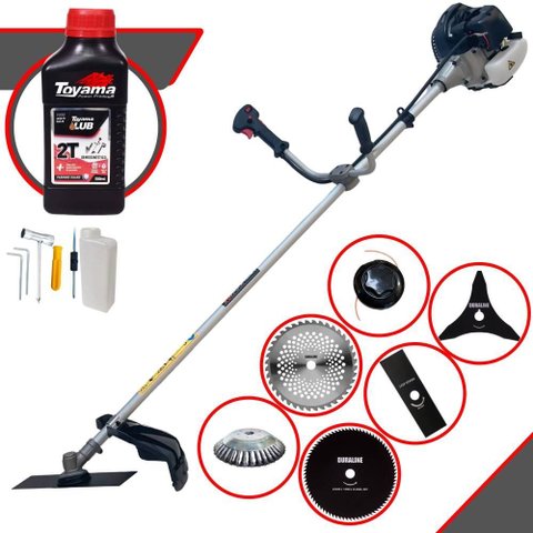 Roçadeira Cg430b Anmax À Gasolina 43cc 1,7hp 12.000rpm Completa 6 em 1 + Óleo Toyama 2t