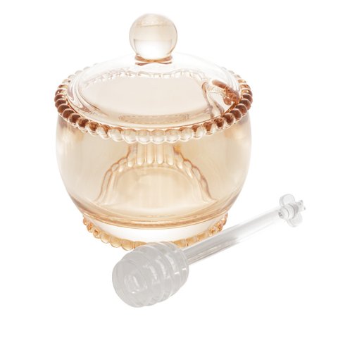 Meleira Cristal C/colher Pearl Ambar Rojemac 28402