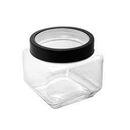 Pote de Vidro com Tampa Visor em Acrílico Gastro Preto 800mL - Lyor - 1