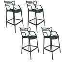 Ver imagem 1 de Banqueta Allegra Preta - Kit com 4