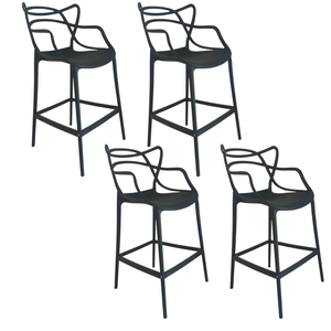 Banqueta Allegra Preta - Kit com 4