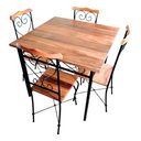 Ver imagem 6 de Mesa de Jantar Mesa de Jantarartesanal Ferro e Madeira 4 Lugares Quadrada MDF 50x50cm Amadeirado