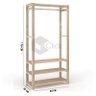 Arara de Madeira Design Estante C/ 3 Prateleiras Organizador - 6