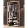 Arara de Madeira Design Estante C/ 3 Prateleiras Organizador - 3