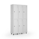 Ver imagem 2 de Armário Locker Guarda-Volume de Aço 6 Portas com Fecho para Cadeado Vestiário Academia Cinza