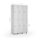 Ver imagem 3 de Armário Locker Guarda-Volume de Aço 6 Portas com Fecho para Cadeado Vestiário Academia Cinza