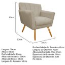 Ver imagem 5 de Kit Diva Recamier Vanessa 140cm Lado Direito e 02 Poltronas Laura Suede - Doce Sonho Móveis RECAMIER