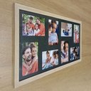 Ver imagem 2 de Porta Retrato Parede 32x62 Quadro Multifotos 8 Fotos 10x15:Moldura Carvalho