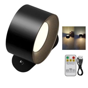 Luminaria Arandela Led 3 Tons Usb Bateria Recarregavel Controle Remoto Iluminaçao Parede Mesa Quarto