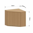 Ver imagem 3 de Armário Aéreo Canto Diagonal 100 Mdf 2 Portas 74cm Duna Luciane Móveis