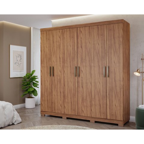 Guarda Roupa Casal Clara 100% Mdf 6 Portas - Panan:cinamomo