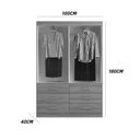 Ver imagem 2 de Guarda Roupa Veneza Solteiro 2 Portas 6 Gavetas Evidencia Cor Preto