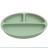 Prato de Silicone Bebe Alimentação Infantil +6 Meses c/ Ventosas 3 Divisórias Verde Buba Prato - Pra - 5
