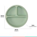Ver imagem 4 de Prato de Silicone Bebe Alimentação Infantil +6 Meses c/ Ventosas 3 Divisórias Verde Buba Prato - Pra