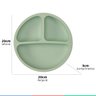 Prato de Silicone Bebe Alimentação Infantil +6 Meses c/ Ventosas 3 Divisórias Verde Buba Prato - Pra - 4
