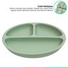 Prato de Silicone Bebe Alimentação Infantil +6 Meses c/ Ventosas 3 Divisórias Verde Buba Prato - Pra - 2