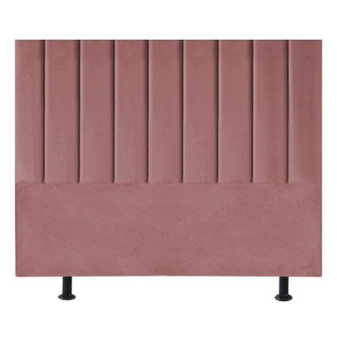 Cabeceira Estofada Cama Casal Queen Size 160 Cm Maisa Suede Rosê