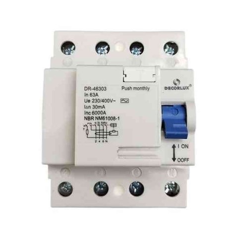 Interruptor Diferencial Residual Dr 63a 30ma 4polos Ac Decorlux