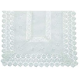 Toalha de Mesa Rendada Jolitex 1,40m X 1,40m 1,40m X 1,40m, Branco Off - 1