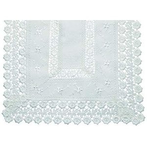 Toalha de Mesa Rendada Jolitex 1,40m X 1,40m 1,40m X 1,40m, Branco Off