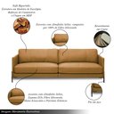 Ver imagem 3 de Sofá Decorativo Karine 4 Lugares Sala de Estar 270cm Pés em Aço Couro Caramelo G88 - Gran Belo