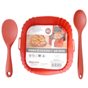 Ver imagem 1 de Kit 3 Peças Forro para Air Fryer Quadrada 21cm ,colher de 22,5 Cm e Colher de 27cm em Silicone Verme