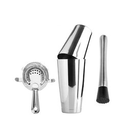 Coqueteleira Inox Copo Duplo Coador Strainer Socador Kit Drinks Bar - 1