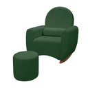 Ver imagem 2 de Poltrona Orgânica Amamentação Lara de Balanço Boucle com Puf:verde
