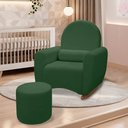 Ver imagem 1 de Poltrona Orgânica Amamentação Lara de Balanço Boucle com Puf:verde