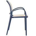 Ver imagem 3 de Kit 4 Cadeiras Portofino Polipropileno Assento Vazado Simulando Palha Azul Fratini