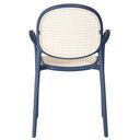 Ver imagem 4 de Kit 4 Cadeiras Portofino Polipropileno Assento Vazado Simulando Palha Azul Fratini