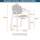 Ver imagem 6 de Kit 4 Cadeiras Portofino Polipropileno Assento Vazado Simulando Palha Azul Fratini
