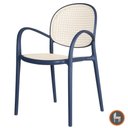 Ver imagem 2 de Kit 4 Cadeiras Portofino Polipropileno Assento Vazado Simulando Palha Azul Fratini