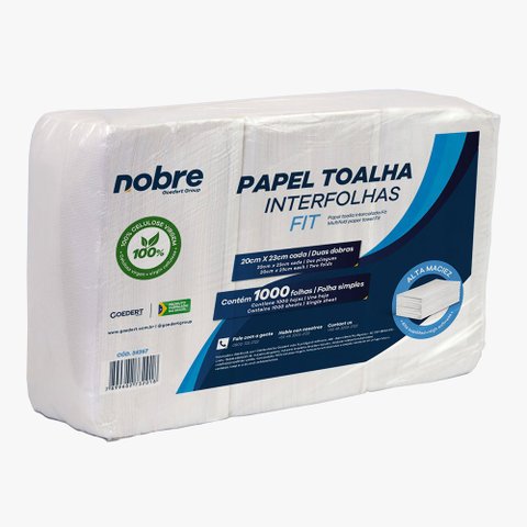 Papel Toalha Interfolhas Fit 20x23cm - 1000fls – Nobre