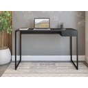 Ver imagem 3 de Mesa Escrivaninha Estilo Industrial com Pés de Aço e 1 Gaveta Preto
