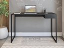Ver imagem 3 de Mesa Escrivaninha Estilo Industrial com Pés de Aço e 1 Gaveta Preto