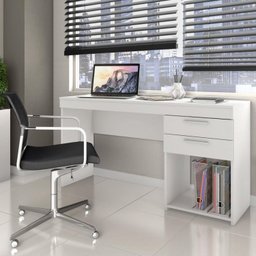 Kit 2 Peças para Escritório com Escrivaninha 120cm e Armário Multiuso Espresso Móveis - 9