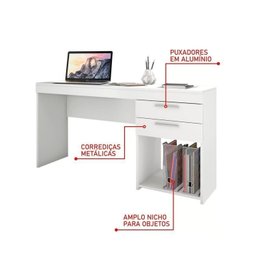 Kit 2 Peças para Escritório com Escrivaninha 120cm e Armário Multiuso Espresso Móveis - 7