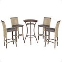 Ver imagem 1 de Mesa Bistro e 4 Banquetas Roma Marrom Corda Náutica 11 Trama Original