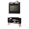Conjunto de Sala de Estar com Rack e Painel de Tv Preto / Nature - 1