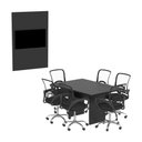 Ver imagem 2 de Conjunto Mesa de Escritório Reunião 136cm com Painel para Tv Multimóveis Cr25338 Preto