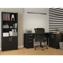 Ver imagem 1 de Kit 2 Peças com Mesa para Escritório em L e Armário Multiuso Alto Aberto Espresso Móveis