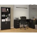 Ver imagem 1 de Conjunto 2 Peças com Mesa para Escritório em L e Armário Multiuso Alto Aberto Espresso Móveis Preto Tx