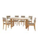 Ver imagem 2 de Conjunto Sala de Jantar Dora em Madeira Maciça 6 Cadeiras Linho Fendi