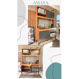 Cozinha Amaya Compacta Balcão Forno e Micro - 4