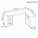 Ver imagem 5 de Conjunto 3 Peças com Mesa para Escritório em L, Armário Multiuso Alto Aberto e Fechado Preto Tx