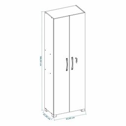 Conjunto 3 Peças com Mesa para Escritório em L, Armário Multiuso Alto Aberto e Fechado Preto Tx - 14